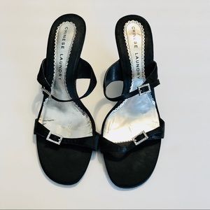 Chinese Laundry Shoes - Chinese Laundry strappy black rhinestone sandals Chinese Laundry Shoes - Chinese Laundry strappy black rhinestone sandals